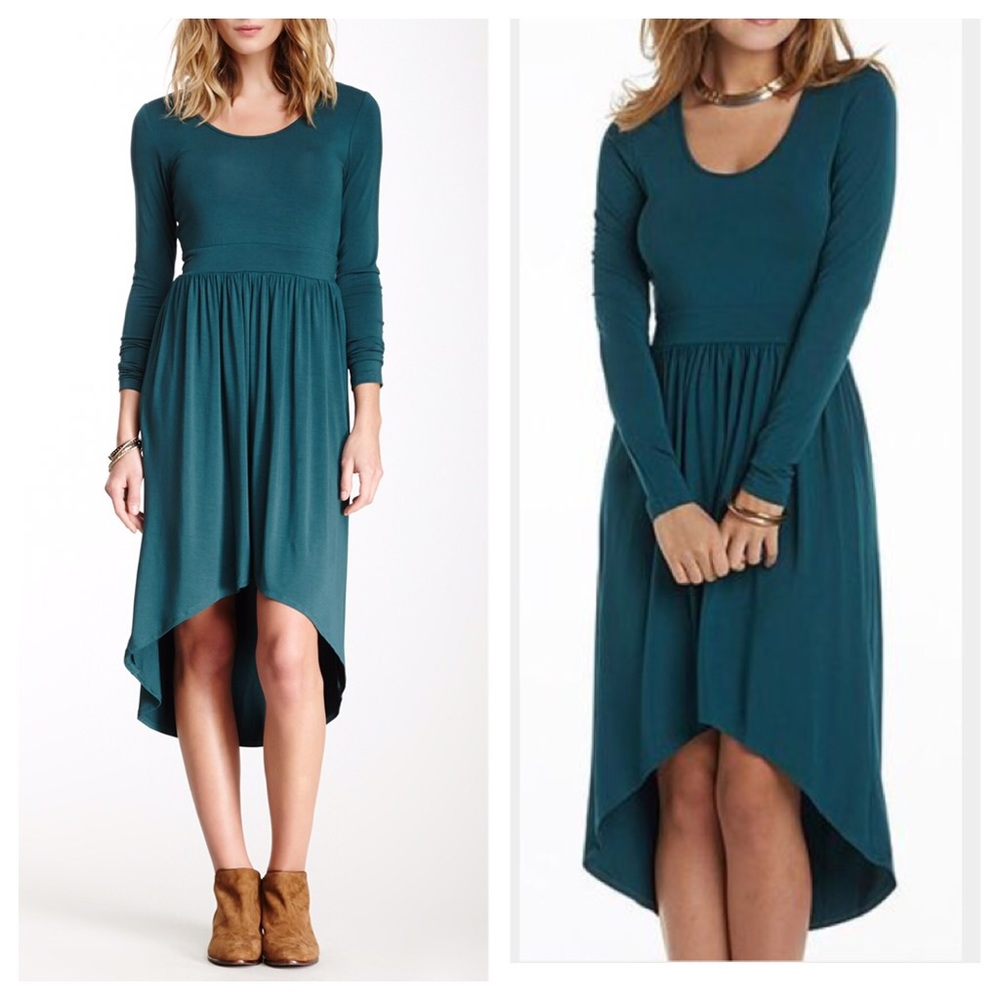 Tart Louvain Hi-Lo Dress Ponderosa Pine XS Green